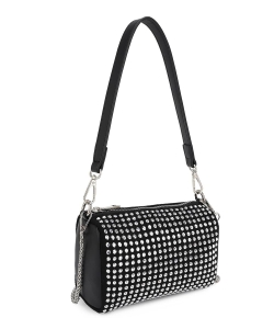 Fashion Rhinestone Handbag LUS-20206 BLACK